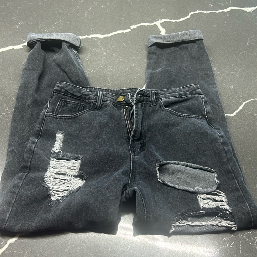 Black ripped jeans